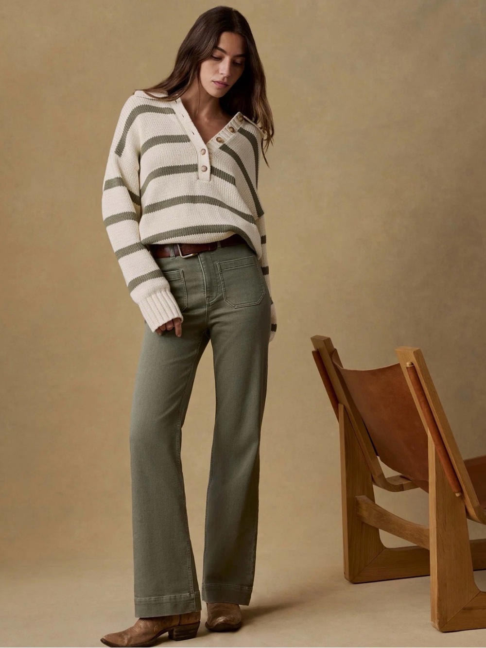 Faherty Stretch Terry Patch Pocket Pant Island Olive NWT 29